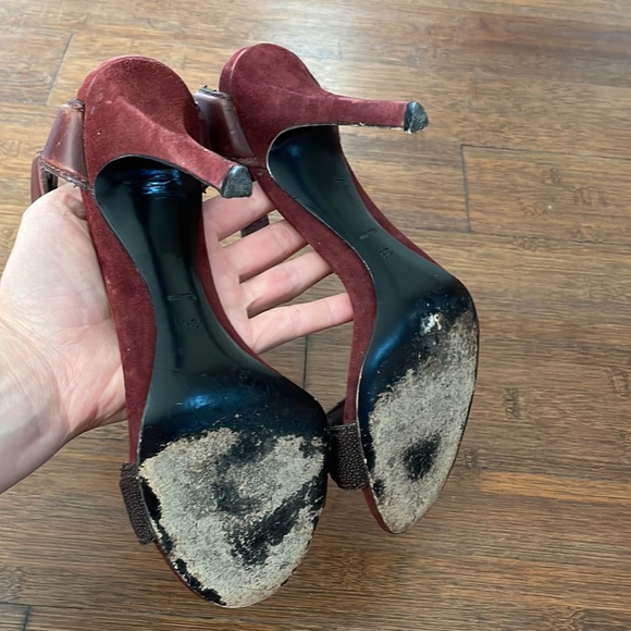 Alexander Wang burgundy heels with Velcro closure around ankle. Size 38 - Picture 6 of 7